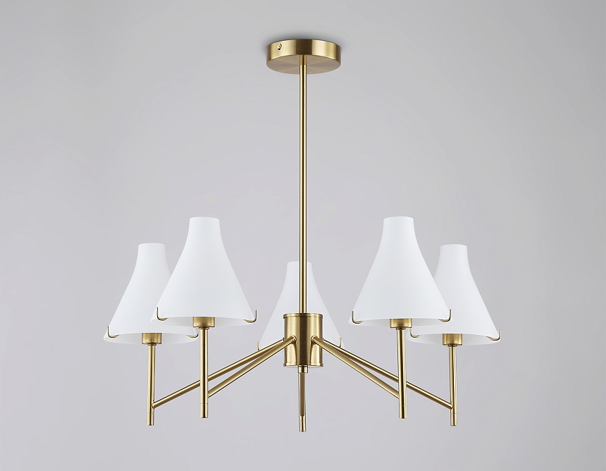 LH57133/5 BS/FR латунь/белый матовый E14/5 max 40W D650*590