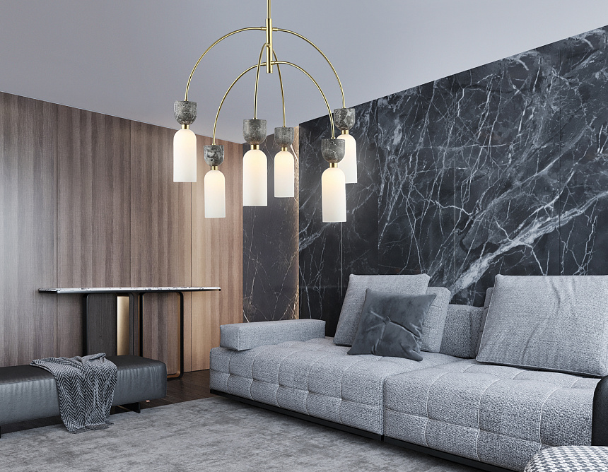 LH53333/6 GD/WH золото/белый G9*6 max 25W D680*1290