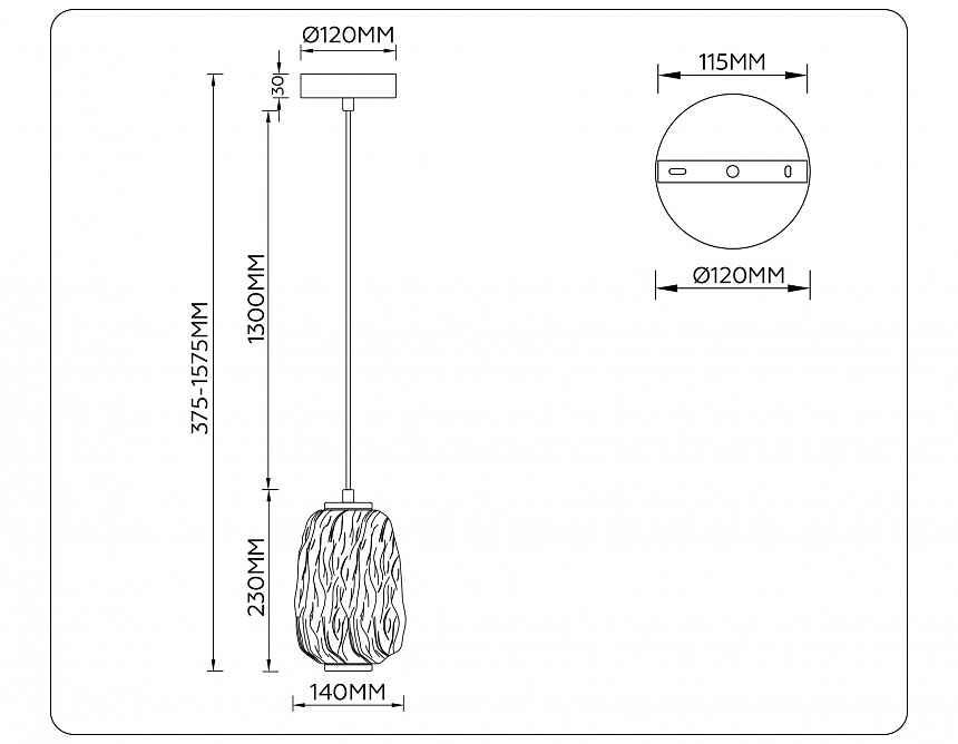 LH30101 SB/TI бронза/янтарь 8W 3000K 140*140*1575