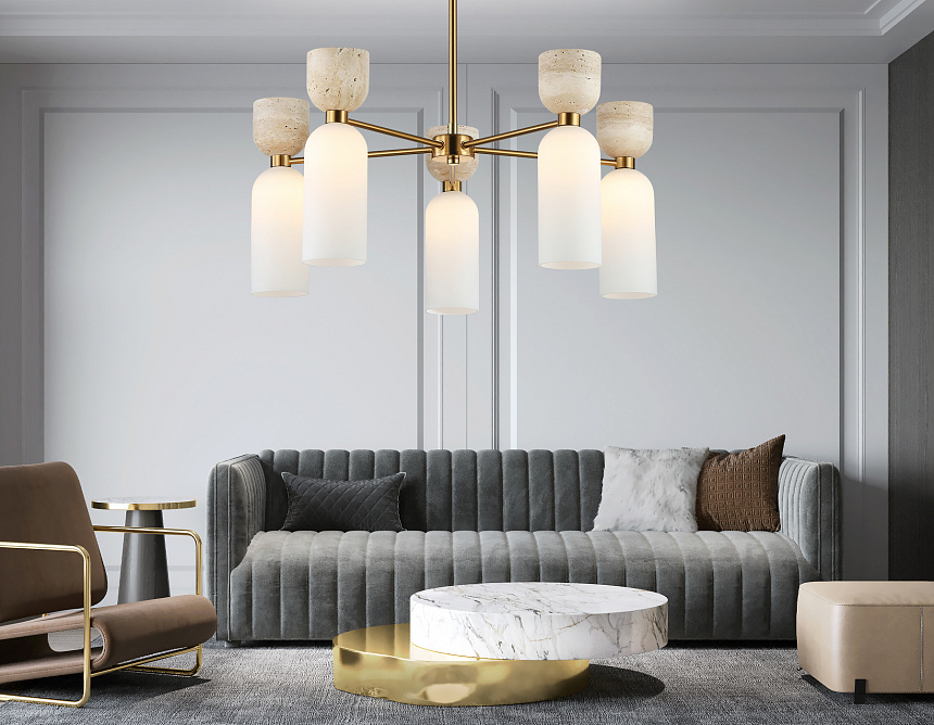 LH53325/5 BS/WH латунь/белый G9*5 max 25W D600*750