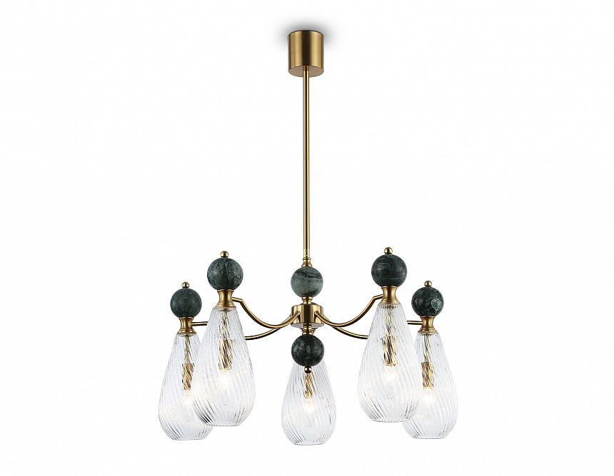 LH53292/5 BS/CL латунь/прозрачный E14*5 max 40W D675*900