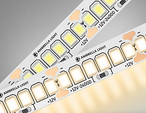 GS1401 2835 240Led/ 17W m/ 12V IP20 3000K/ 5000*10*1.2mm (2 конт.)