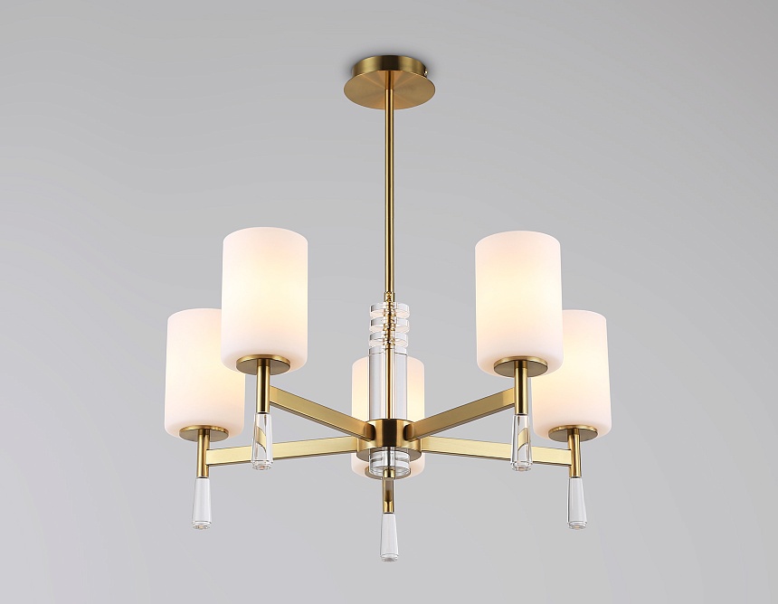 LH56261/5 BS/FR латунь/белый матовый E27/5 max 60W D600*590