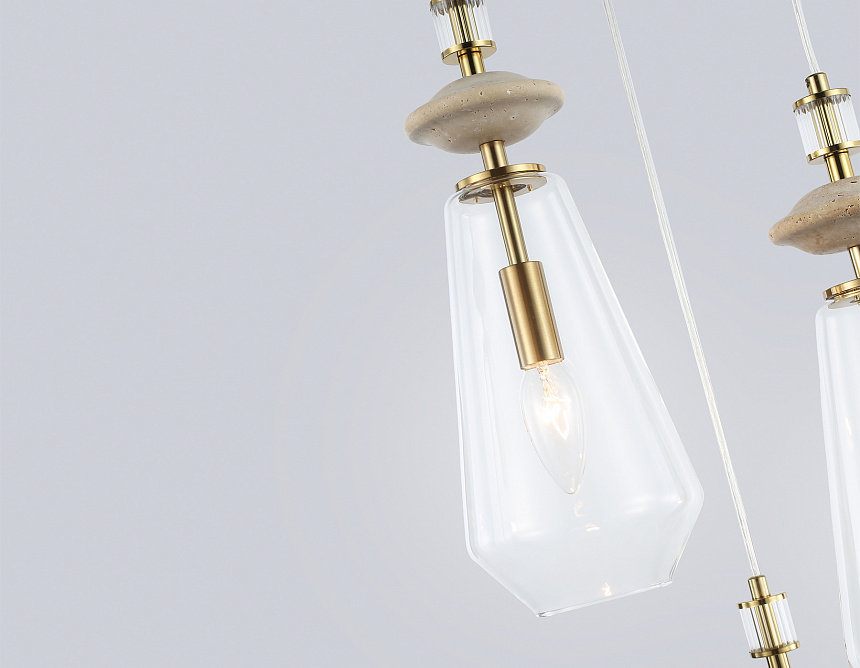 LH53302/3 BS/CL латунь/прозрачный E14*3 max 40W D340*2150