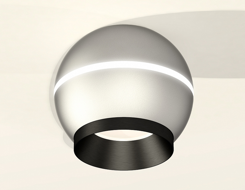XS1103001 SSL/PBK серебро песок/черный полированный MR16 GU5.3 LED 3W 4200K (C1103, N7031)