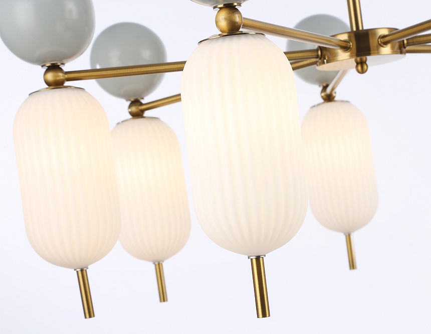 LH53106/7 BS/GR/FR латунь/серый/белый матовый G9*7 max 28W D800*800